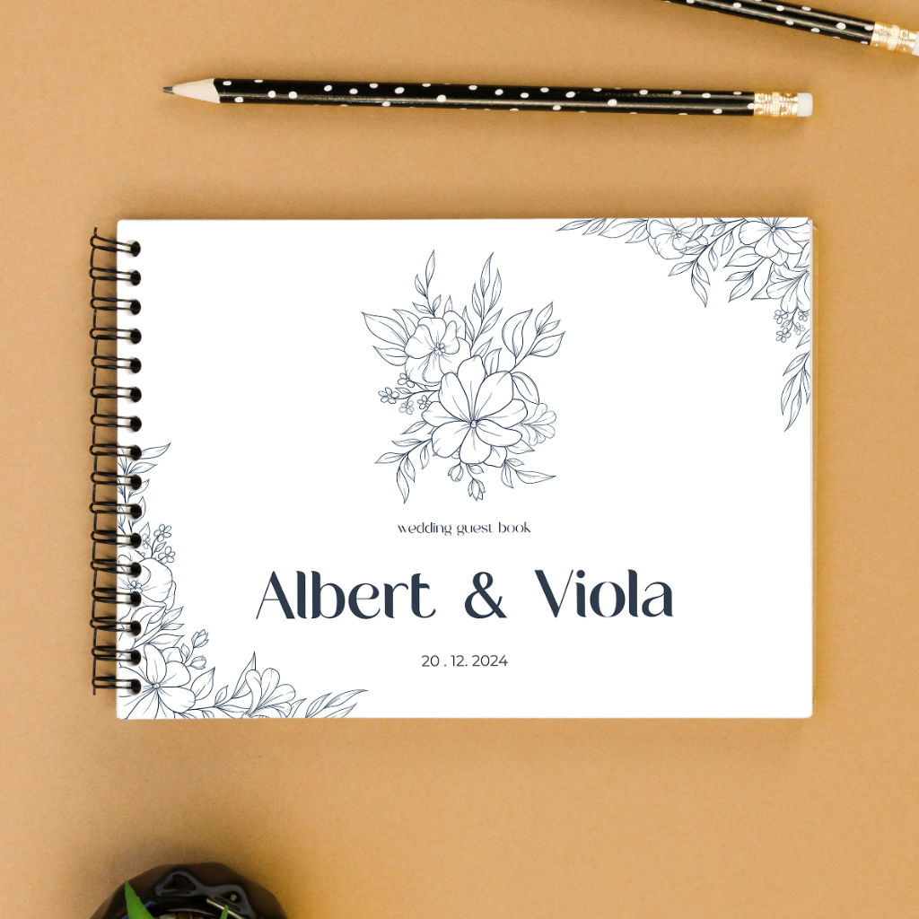 

SOFTCOVER / BUKU TAMU CUSTOM NAMA / BUKU TAMU ELEGANT / HAND DRAWN