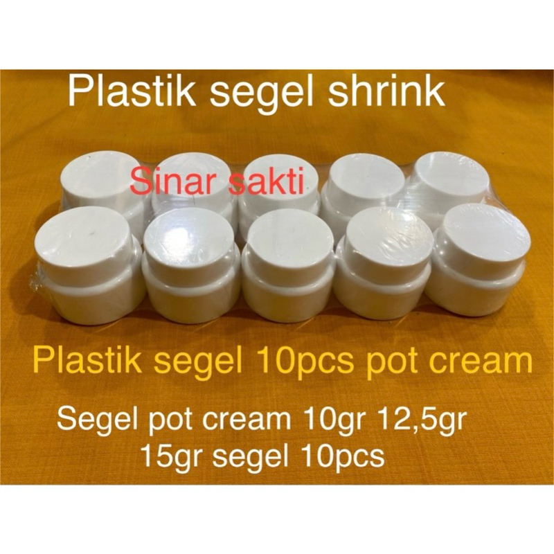 plastik segel untuk 10pcs pot cream 10gr 12,5gr 15gr segel plastik shrink