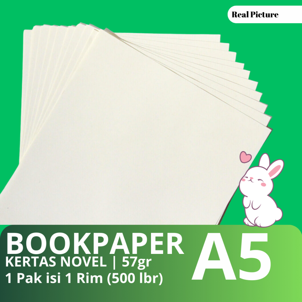 

Kertas Book Paper, Kertas Novel A5 57 gsm