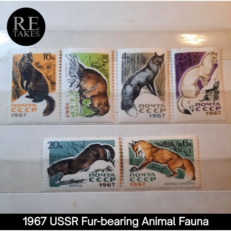 

Prangko Koleksi Filateli 1967 USSR Russia Fur-bearing Animal Fauna