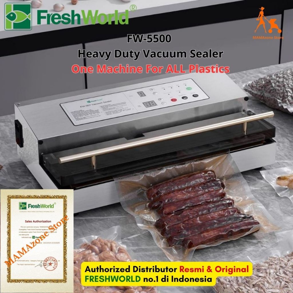 Vakum Sealer Freshworld FW-5500 Komersial Berbahan Baja Tahan Karat