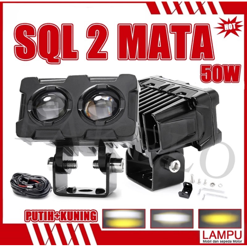 Lampu Tembak Sorot LED Laser 2 Mata/Lampu Sorot Led/Lampu Tembak SQL 2 Mata Polos Super Terang/Lampu