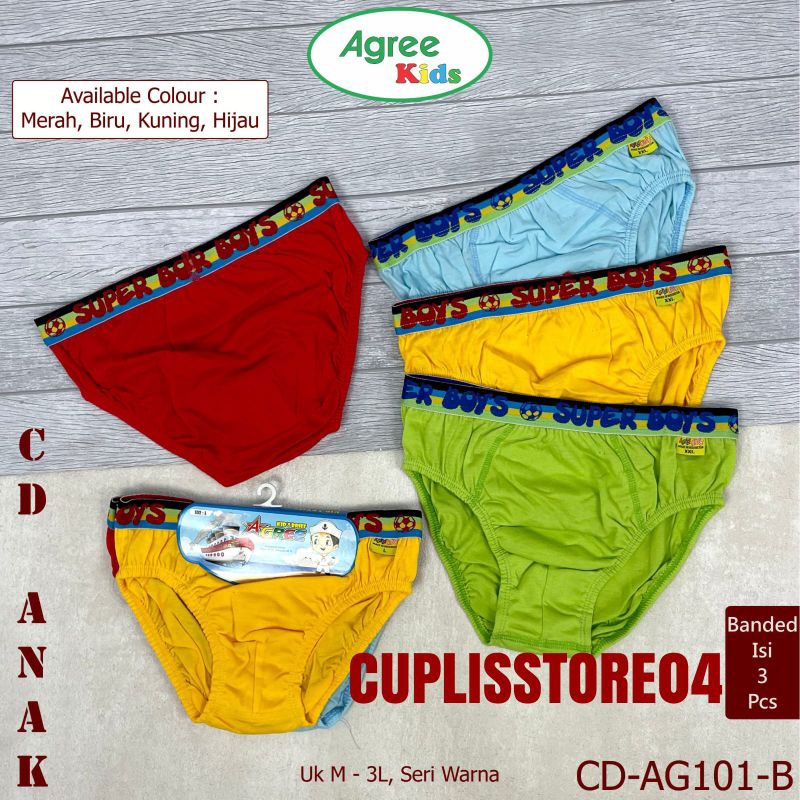 CELANA DALAM AGREE KIDS AG101 KL MODEL KARET BOXER