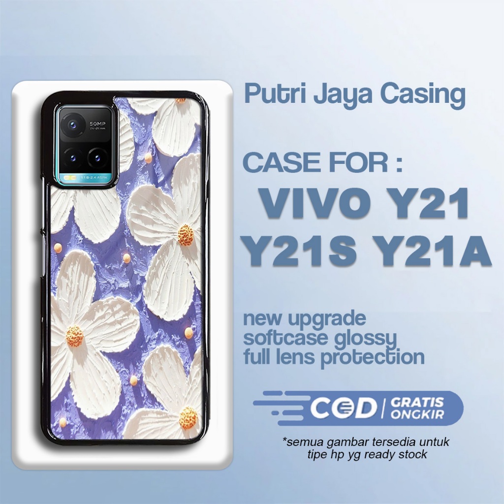 Case Vivo Y21 Y21A Y21S Terbaru Bunga Lucu Casing Vivo Terlaris Hardcase Softcase Glossy Termurah
