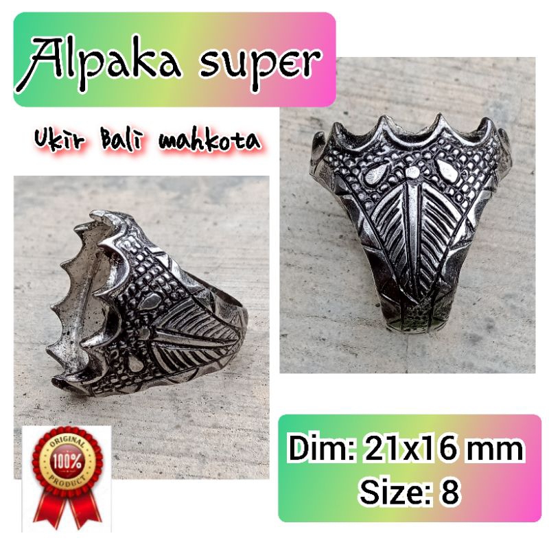 emban batu akik dan permata alpaka super ukir mahkota.22