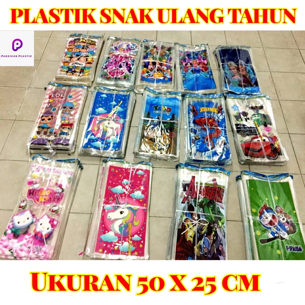 

Plastik Bingkisan Snack Ulang Tahun Besar / Plastik Souvenir / Party ( 50 x 25 cm )