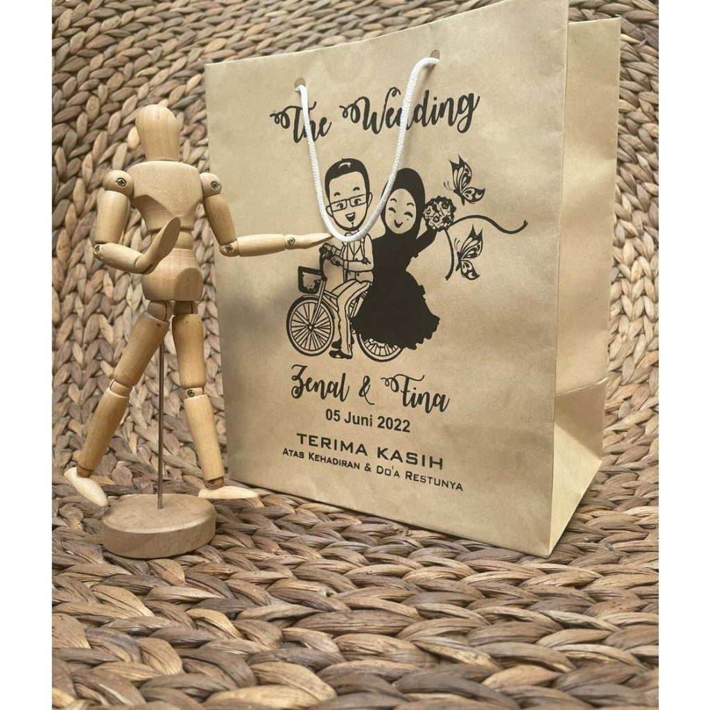 

Paperbag sablon gratis desain dan custom Ukuran 20x25 warna coklat susu