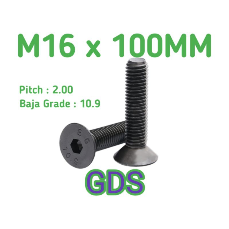 Verseng L Baja M16 x 100 / JFL Baja 10.9 / Countersunk 10.9 M16 x 100