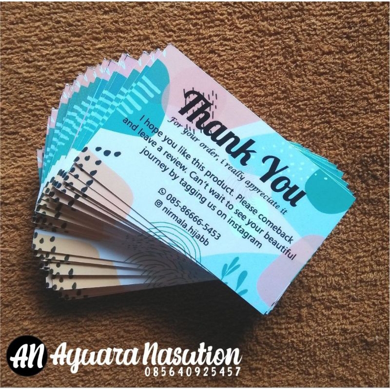 

kartu nama/thanks card/kartu terima kasih