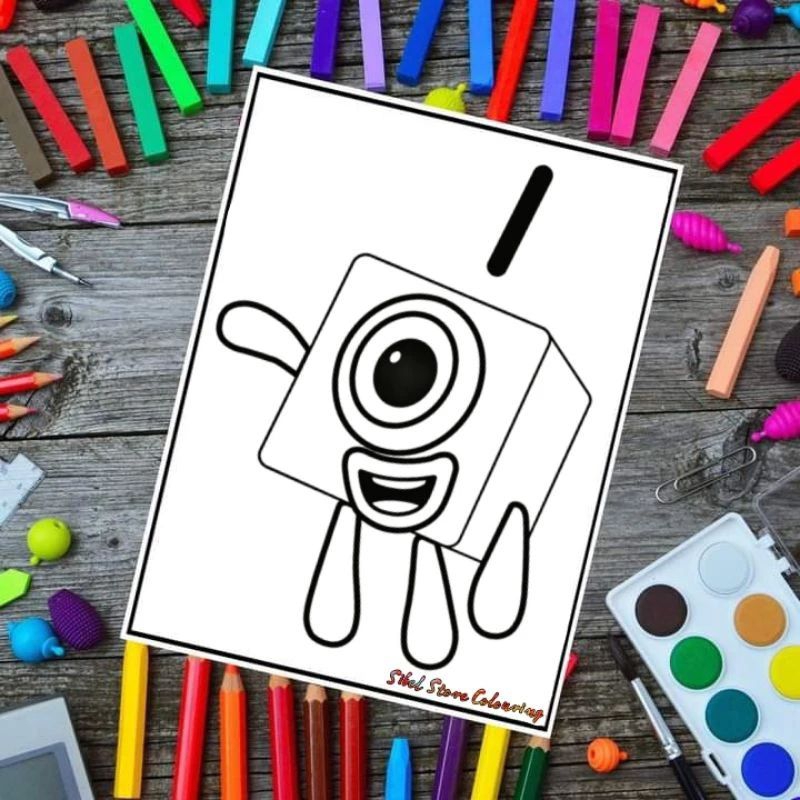 

Kertas Mewarnai Gambar Anak Seri Numberblocks 1 - 10 (1pack isi 10 lembar) / Kertas Mewarnai Anak PAUD / TK / SD