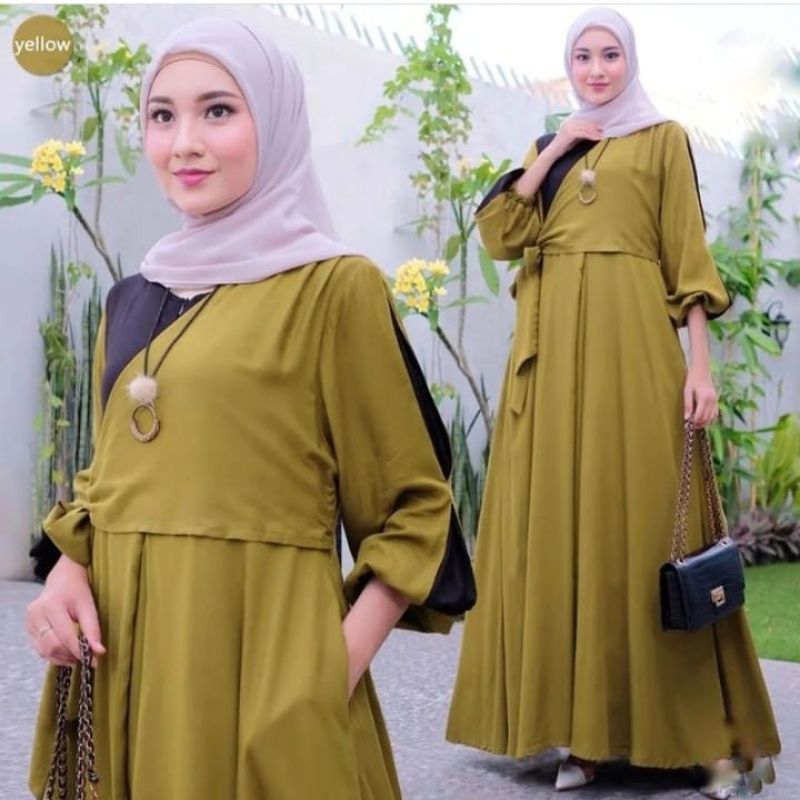 GLENCA MAXY DRESS/GAMIS GLENCA ITY CREPE