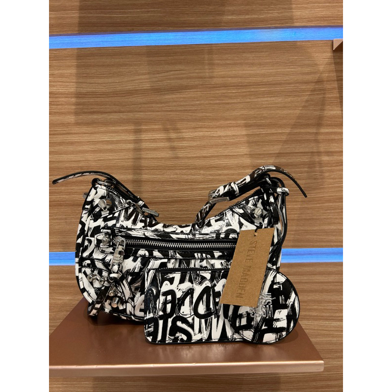 Steve Madden BCelia Black White Motif Limited Edition