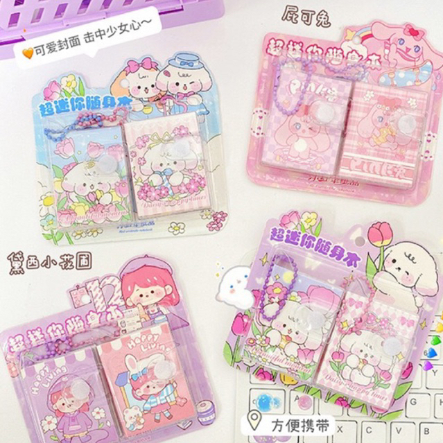 

Note book mini / buku tulis kecil 2pcs / pocket note / memo kecil /notebook plain NB39-853