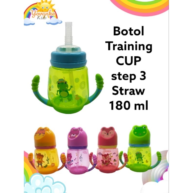 Botol Minum Bunny Anak Sedotan Karakter/Training Cup Buny Step 3 Straw Untuk Usia 12+ /DG0010
