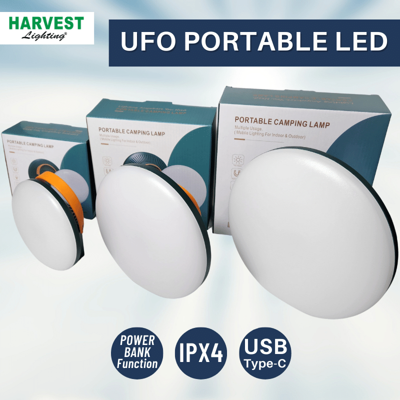 Harvest Lighting Portable LED Lamp UFO Lampu Multi Fungsi Camping Emergency Powerbank