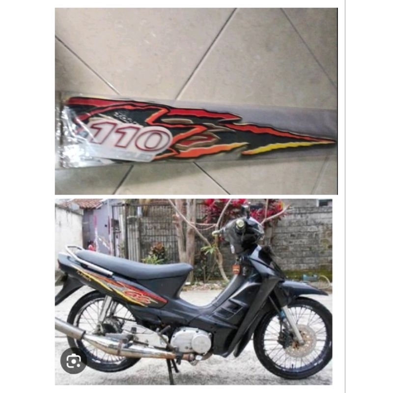 Striping Stiker Suzuki GS Tornado Hitam Merah