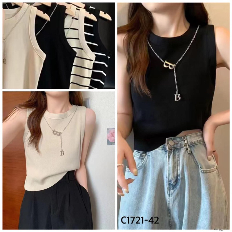 Tanktop basic/Tanktop rajut/Tanktop salur