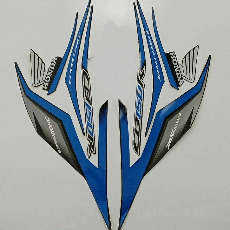 (BAYAR DI TEMPAT) Striping CB150R New 2018 Hitam biru Stiker lis les Decal Standar Ori Honda Cb150r 