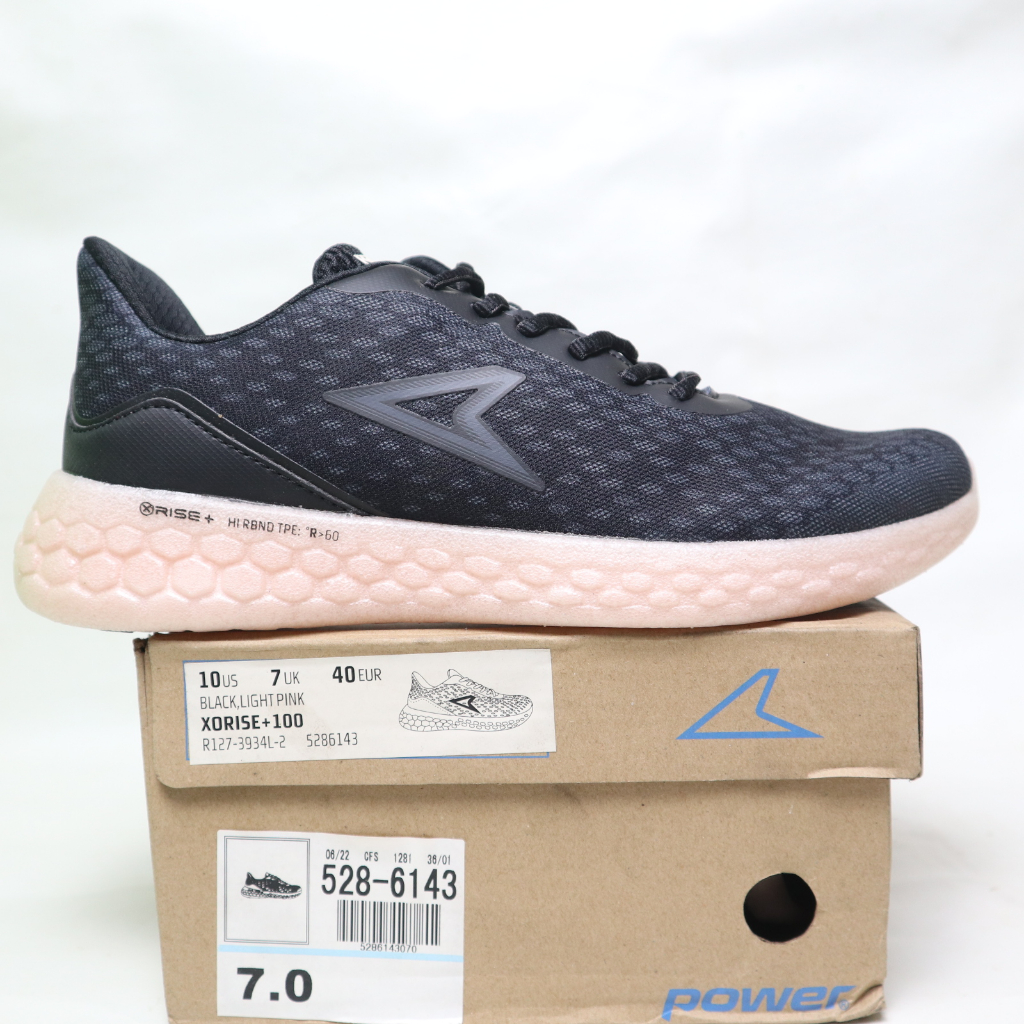 Power Xorise +100 Sneakers Shoes Sepatu Sneakers Black Light Pink