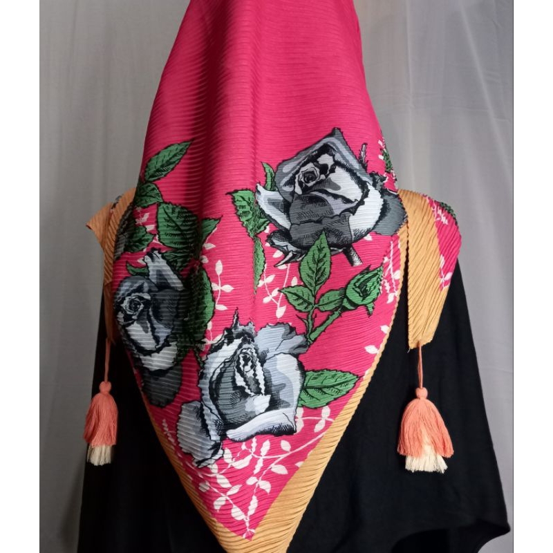 Hijab Segi Empat  Plisket BANDUL - Full PRINTING ..