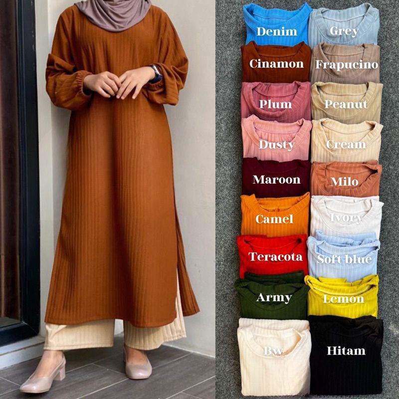 Tania Long Tunik Hornet Premium | Tunik Jumbo Knit Hornet