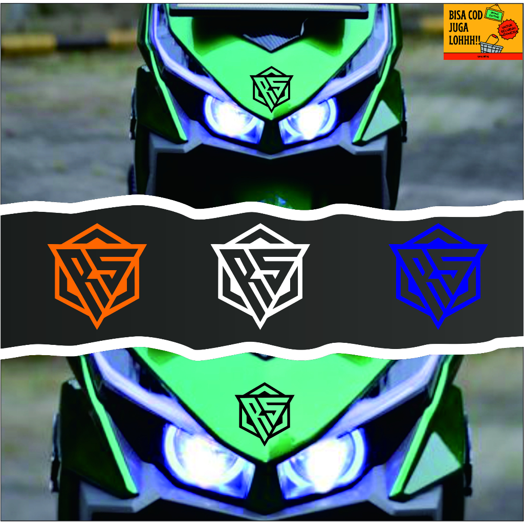 Stiker Aksesoris Motor Keren Beat LOGO RS Cutting Stiker Keren Stiker Variasi Motor Premium hologram