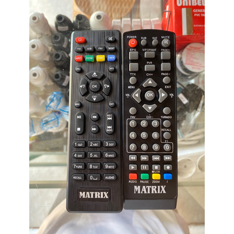 REMOT STB MATRIX DVB T2 ( aple merah & burger hijau )