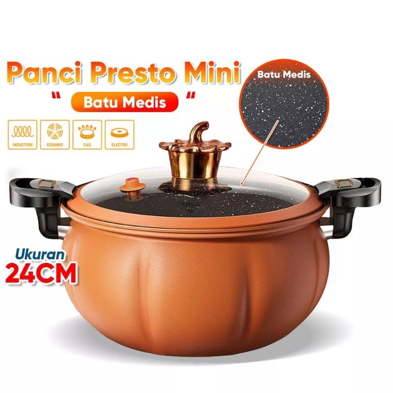 Panci Presto Labu 8 Liter, Panci PREMIUM, Presto Coating Batu