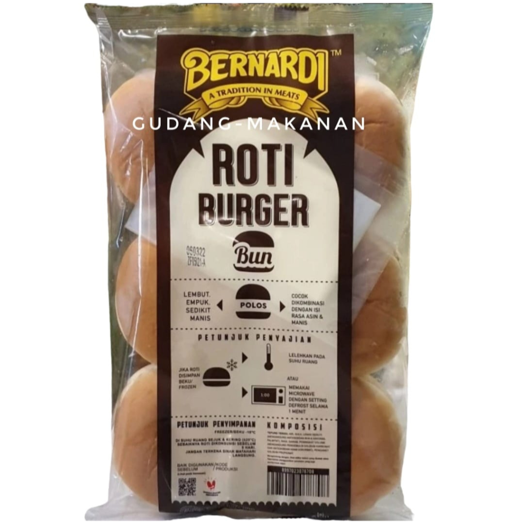 

Bernardi Roti Burger polos isi 6 pcs