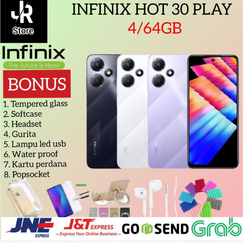 INFINIX HOT 30 PLAY RAM 4/64GB ( 4+4GB ) GARANSI RESMI INFINIX