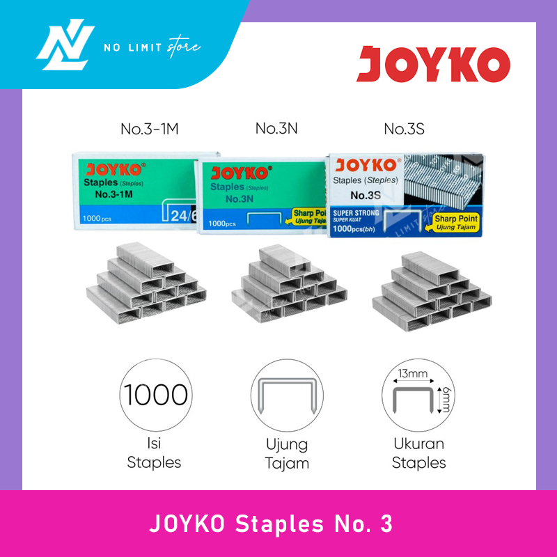 

Staples JOYKO Isi Stapler Refill Stapler JOYKO No 3N / No 3-1M / No 3S