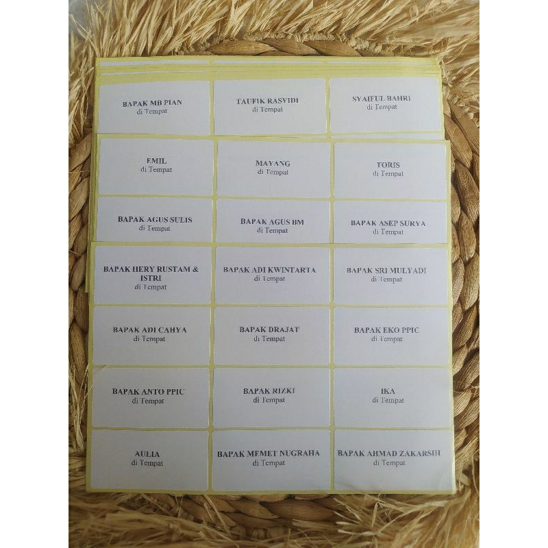 Print Label Nama Undangan