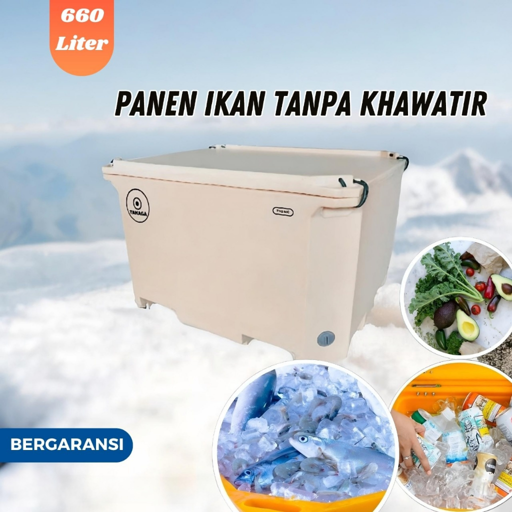 Cooler Box Tanaga 660 Liter Termos Es Kotak Tempat Es Batu Daging Ikan Frozen Food Coolbox Ice Box