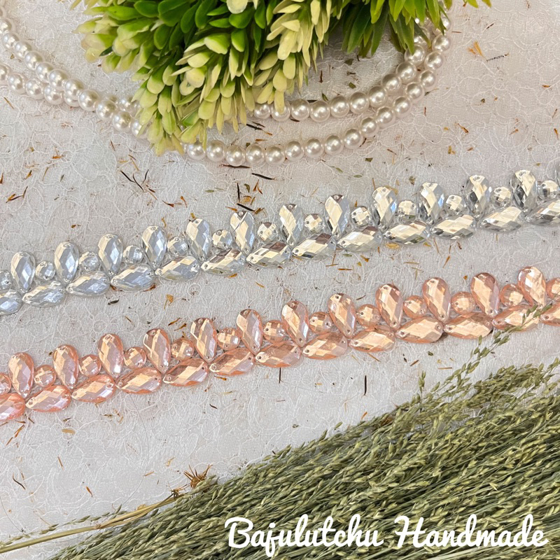 Payet Rangkai Instan Baju Kurung diamond kerah dada kebaya kutubaru pinggang hijab aplikasi jahit pa