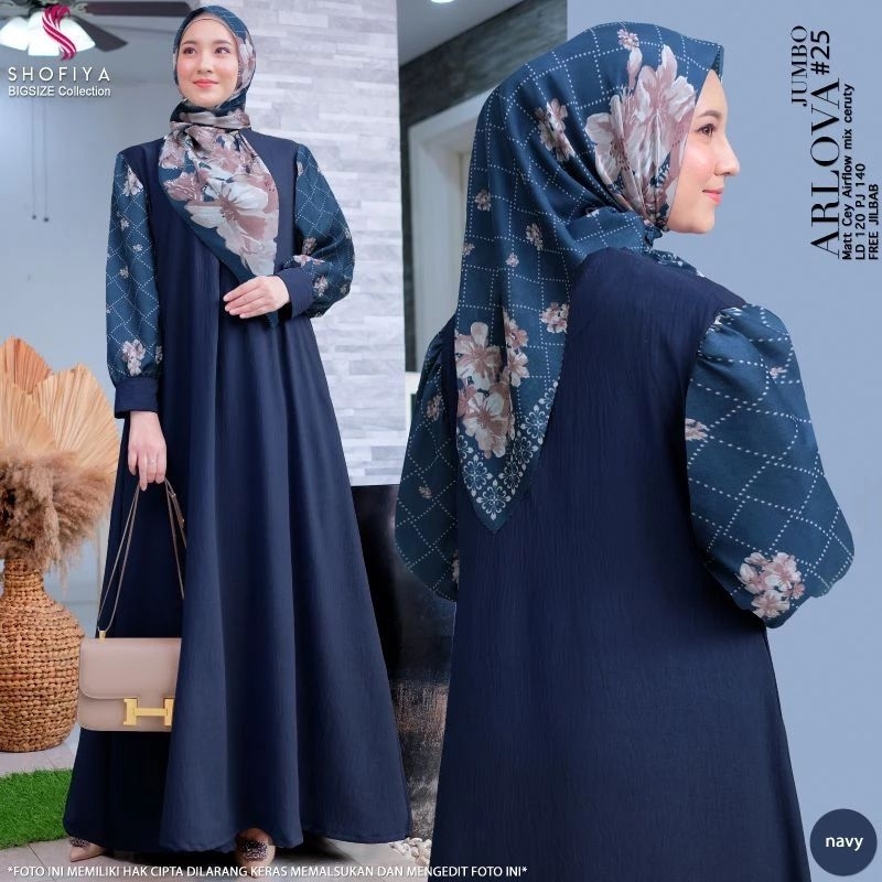 JUMBO GAMIS WANITA ARLOVA JUMBO, MAXY DRESS ORIGINAL BY SHOFIYA BIG SIZE / GAMIS WANITA JUMBO