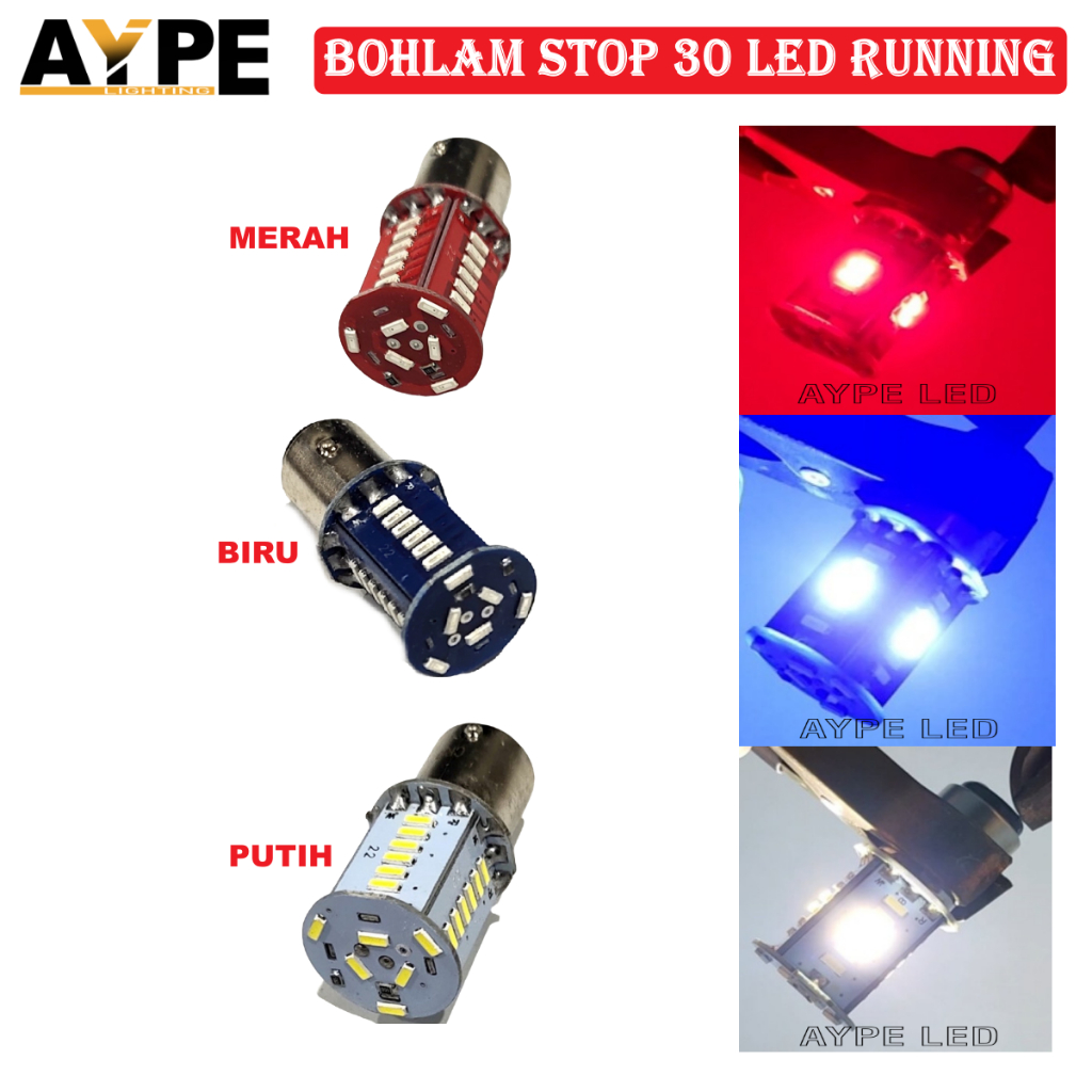 Lampu Rem LED 30 MATA RUNNING COB FLASH | BOHLAM STOP 30 LED | Lampu Rem KEDIP SENJA MOTOR BEBEK