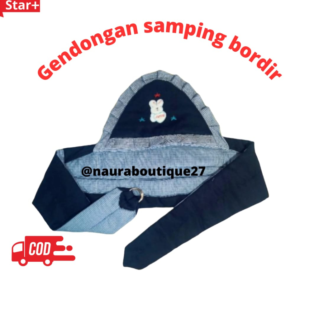 Gendongan bayi / gendongan samping bayi / gendongan samping topi bordir