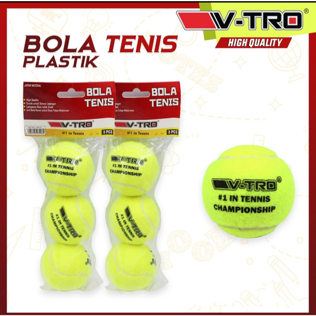 Bola Tenis Vtro / Evodia / ESCO isi 3 pcs Bola Kasti / Evodia tennis ball