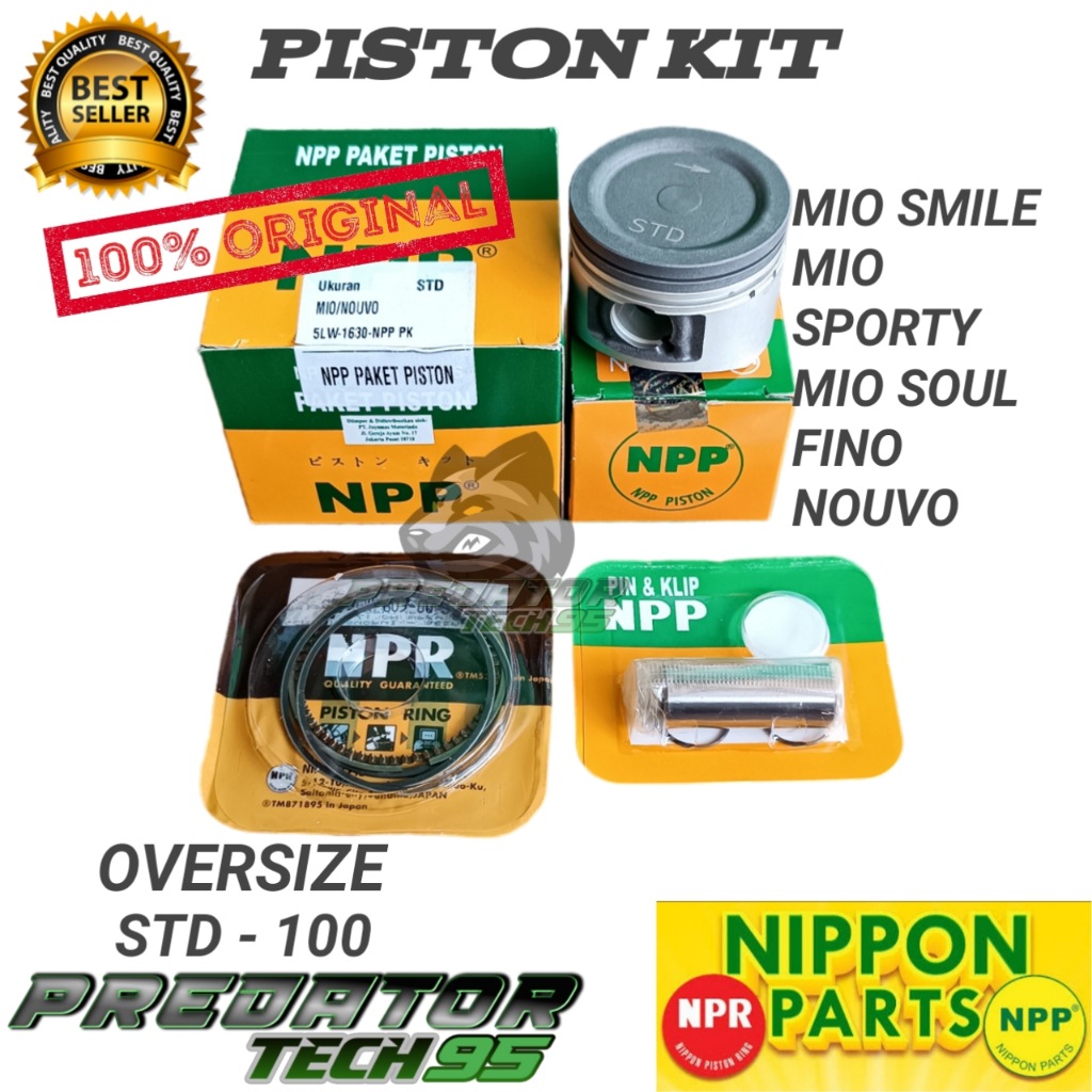 Piston Kit Ring Seher Komplit NPP Yamaha Mio Sporty smile soul fino nouvo Oversize STD 25 50 75 100 