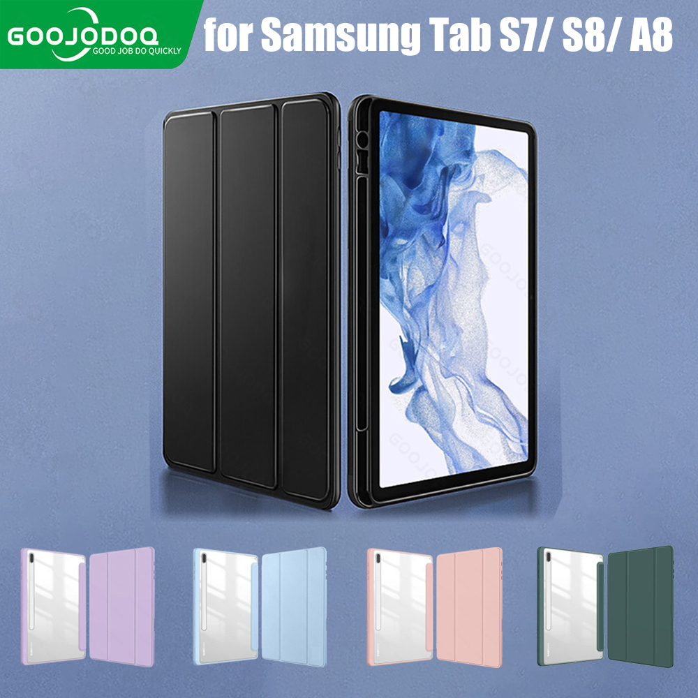 Goojodoq for Samsung Tablet Case Tab A8 S8 S7 Galaxy Tab with Pen Slot Holder Protector Smart Cover