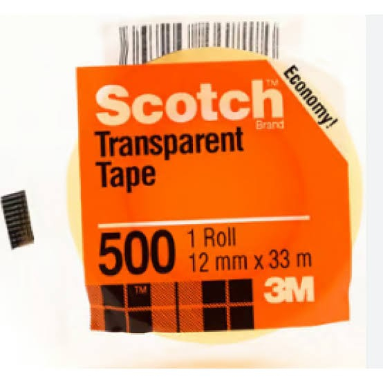 

3m Scotch Transparent Tape 500 12 mm x 33 m / Isolasi Bening Original