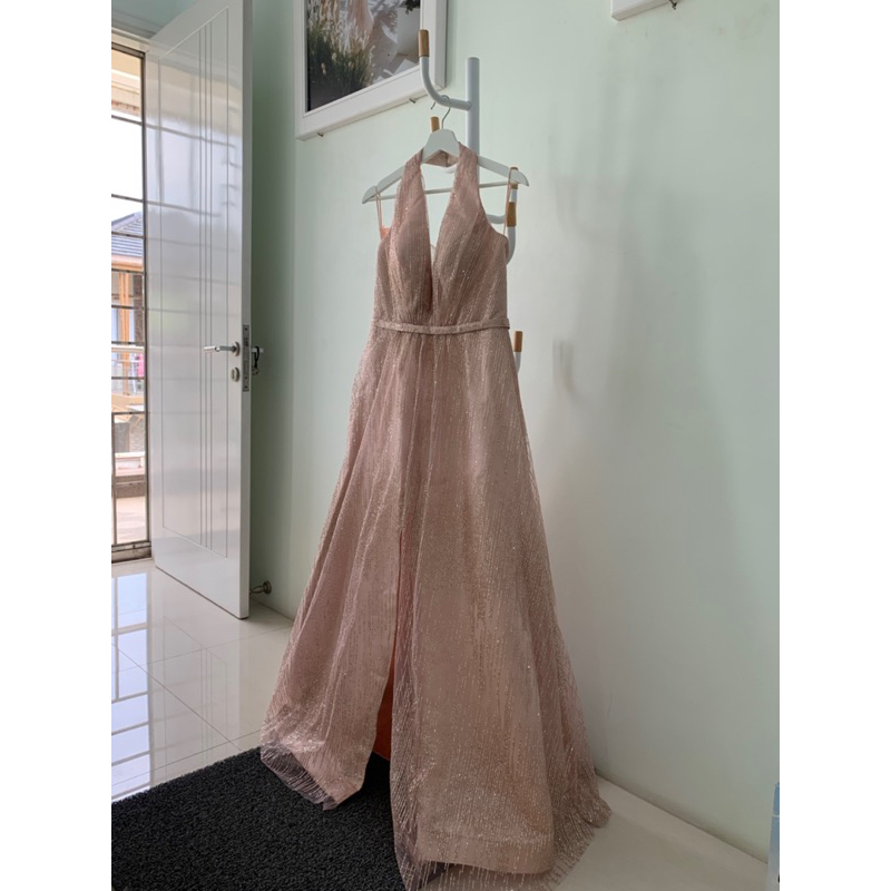 Gaun Pesta Rosegold Fullgown Preloved