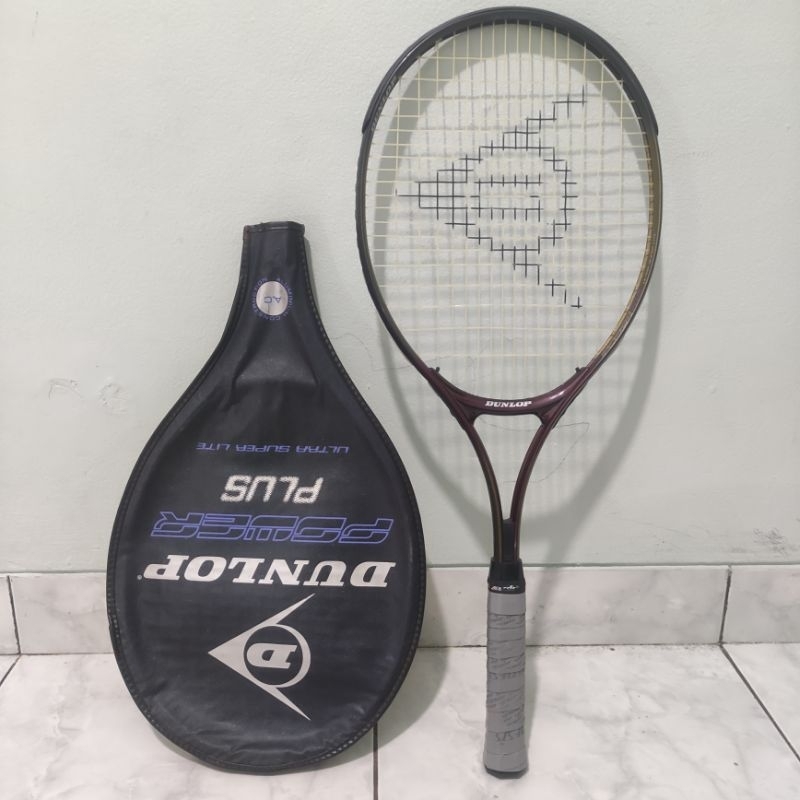 Raket Tenis Bekas DUNLOP Power Plus 110" Super Lite Aluminium Vibrotech 260gr Tennis not head wilson