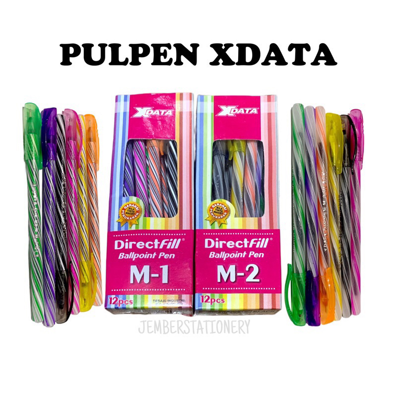 

pulpen x data pelangi pulpen motif liris tinta hitam 12 pcs atau lusin