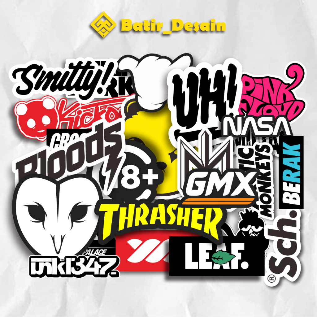 25PCS STIKER PACK HYPEBEAST AESTHETIC SERIES - LOGO BRAND - STIKER LAPTOP, STIKER HELM, STIKER TUMBL