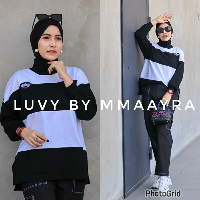 luvy by mmaayra setelan kaos dan celana cargo bahan kaos combed ootd hijab setelan terbaru baju terb