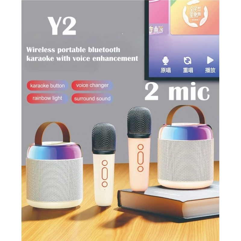 Speaker karaoke bluetooth 2 mic Y