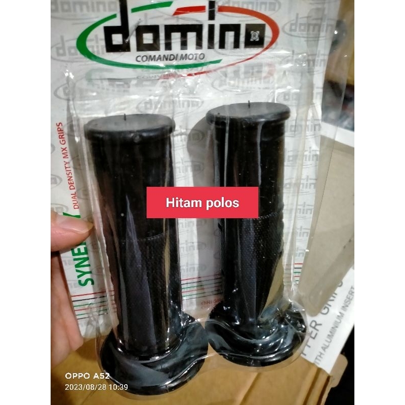 Hengrip grip domino hitam polos universal semua motor
