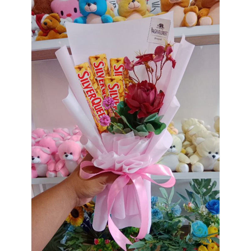 BUKET BUNGA COKLAT PREMIUM | Buket Bunga Imitasi | Buket Coklat