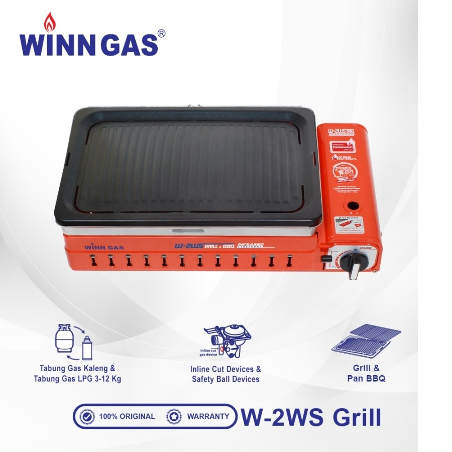 Winn Gas Kompor Portable Grill W-2WS 2 Fungsi W2WS Grill & BBQ - W 2WS